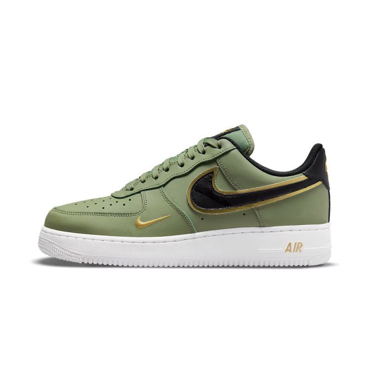 ΑΙR FΟRСΕ 1 DOUBLE SWOOSH OLIVE GOLD SCHWARZ