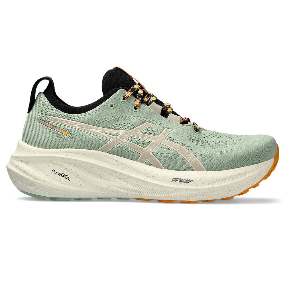 Gel-Nimbus 26 TR - Masculino - Verde Com Creme E Laranja