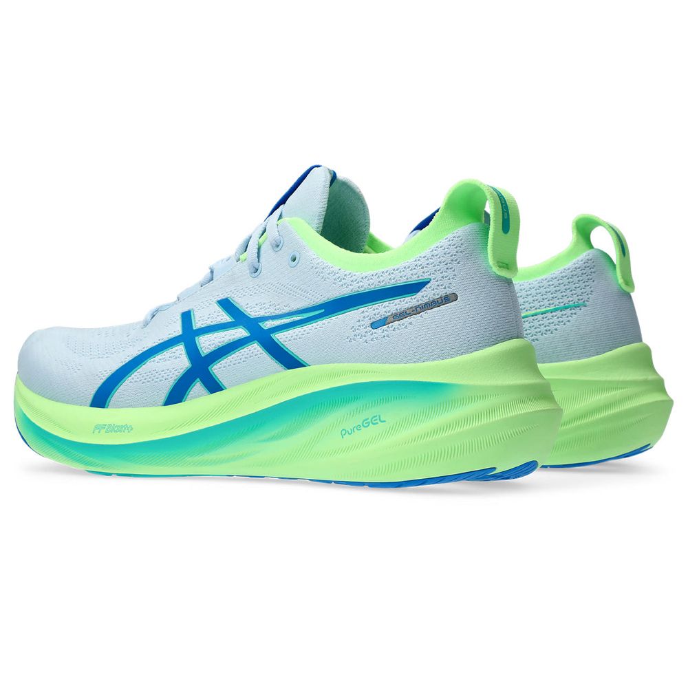 Gel-Nimbus 26 Lite-show - Masculino - Cinza Com Verde E Azul